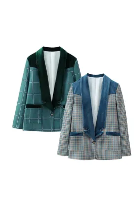 ‘ Jesse’ Velvet Wool-Blend Blazer