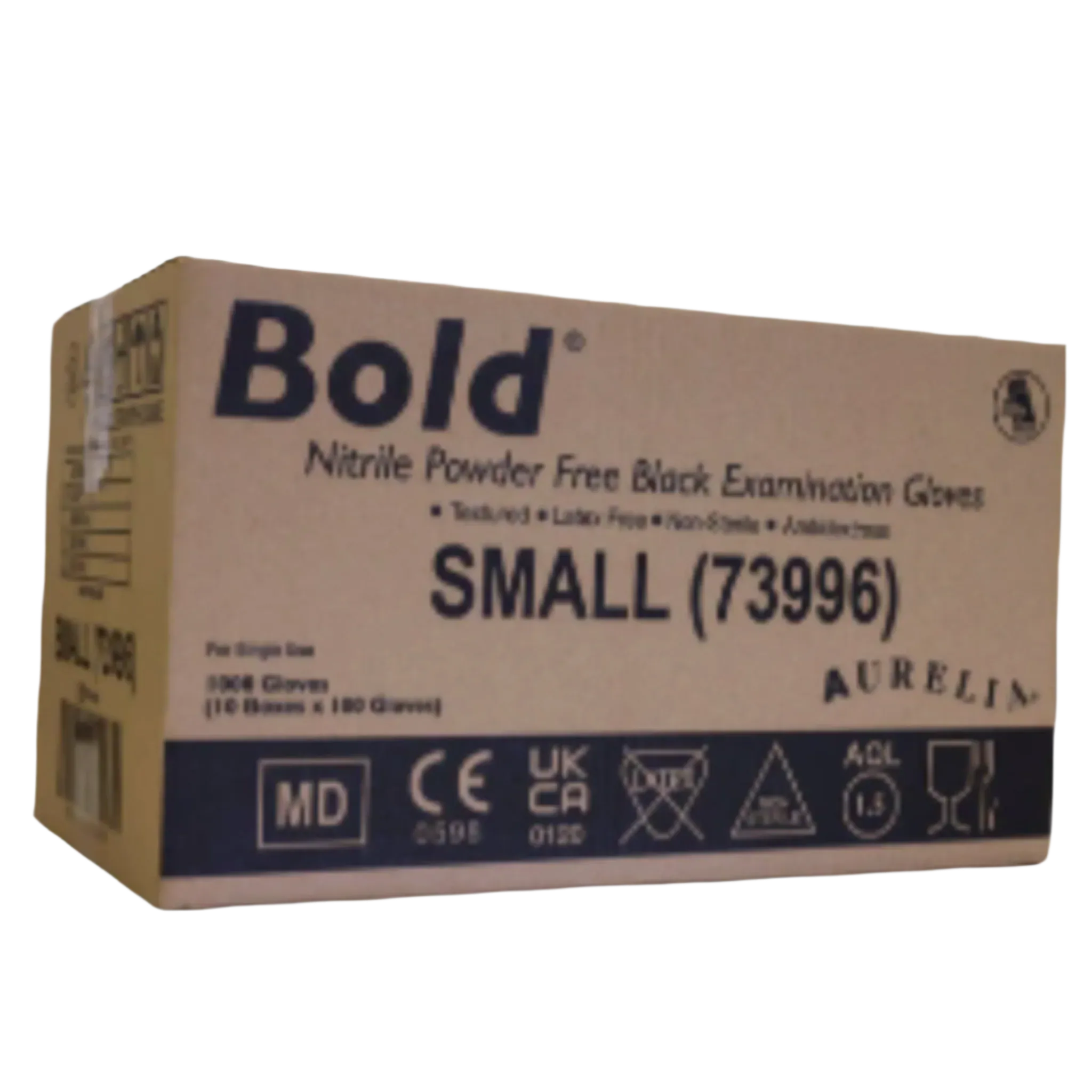 Aurelia Bold Nitrile Powder Free Black Examination Gloves 7399 (Case of 10 Boxes)