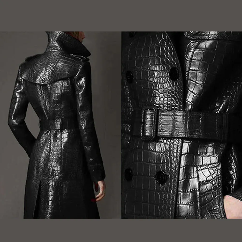 Autumn Leather Trench Coat
