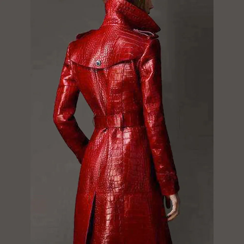 Autumn Leather Trench Coat
