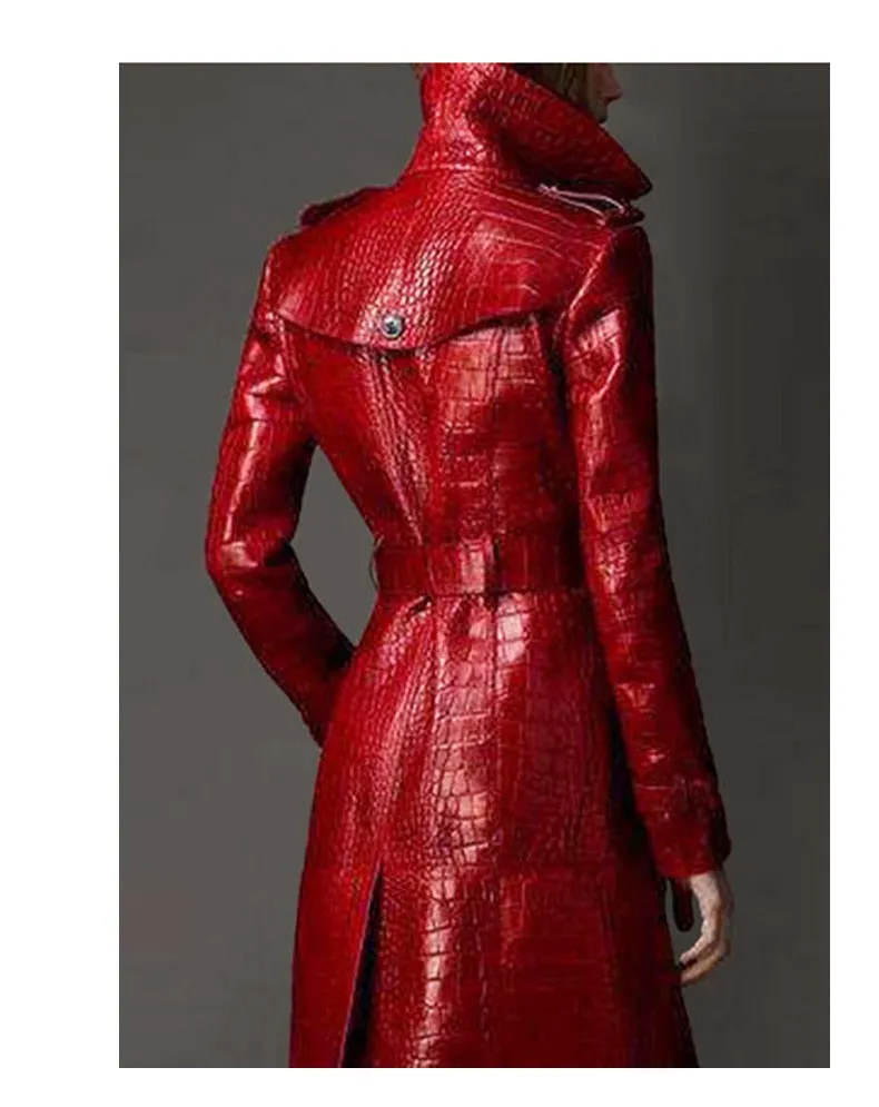 Autumn Leather Trench Coat