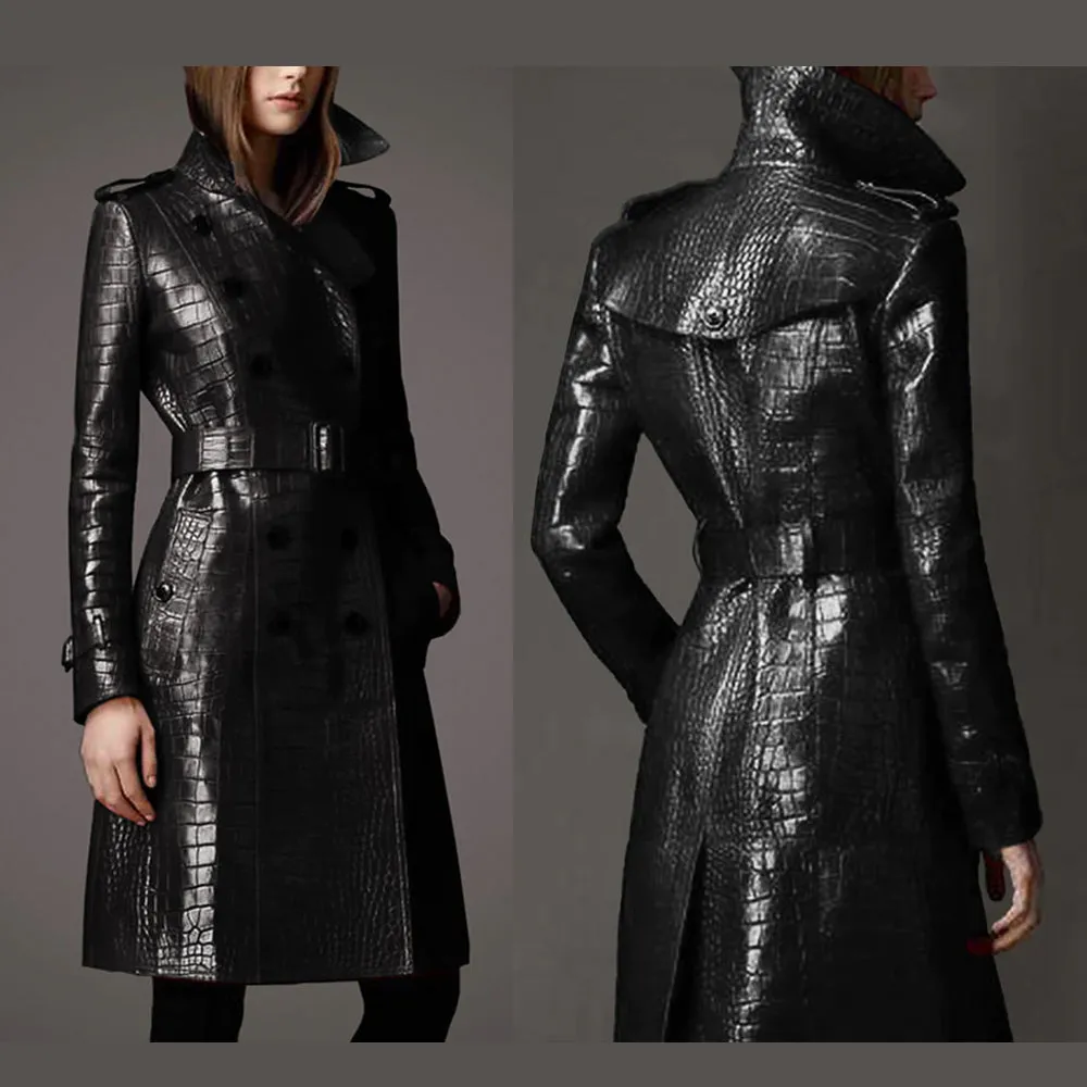Autumn Leather Trench Coat