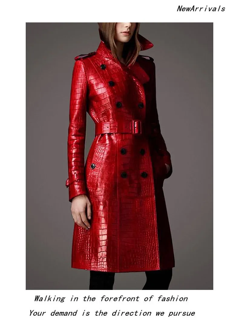 Autumn Leather Trench Coat