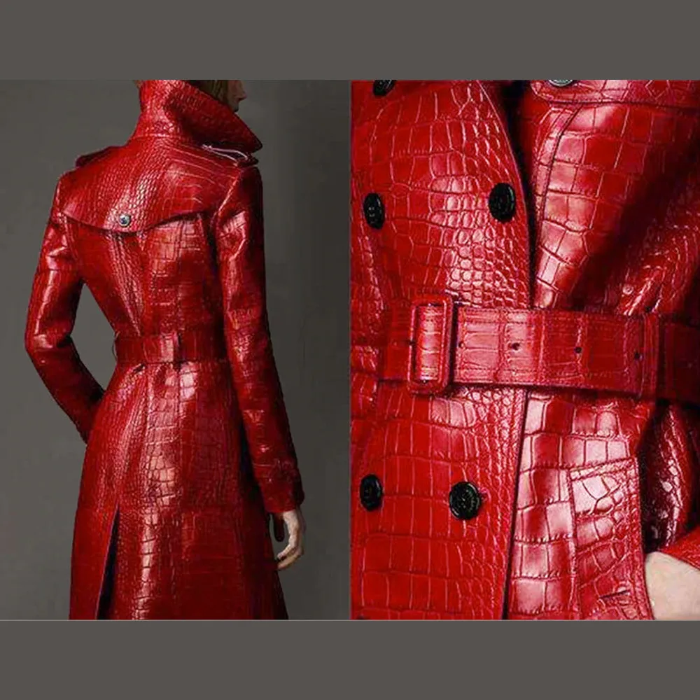 Autumn Leather Trench Coat
