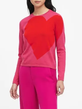 Big Heart Sweater in Pink