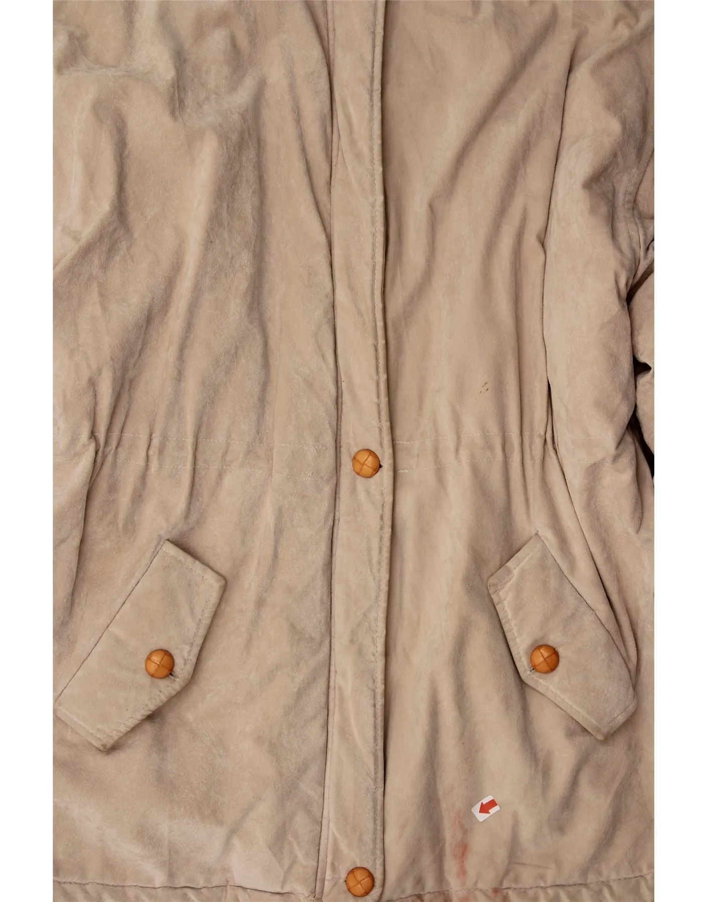 CAROLINA PEDRJONI Womens Suede Overcoat UK 14 Medium Beige