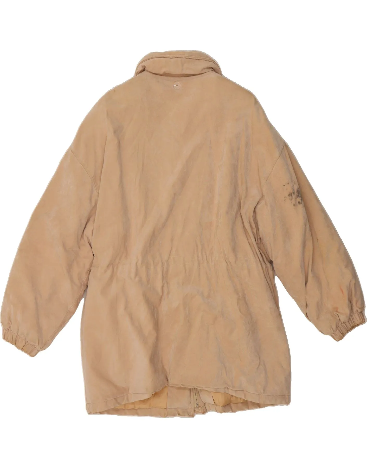 CAROLINA PEDRJONI Womens Suede Overcoat UK 14 Medium Beige