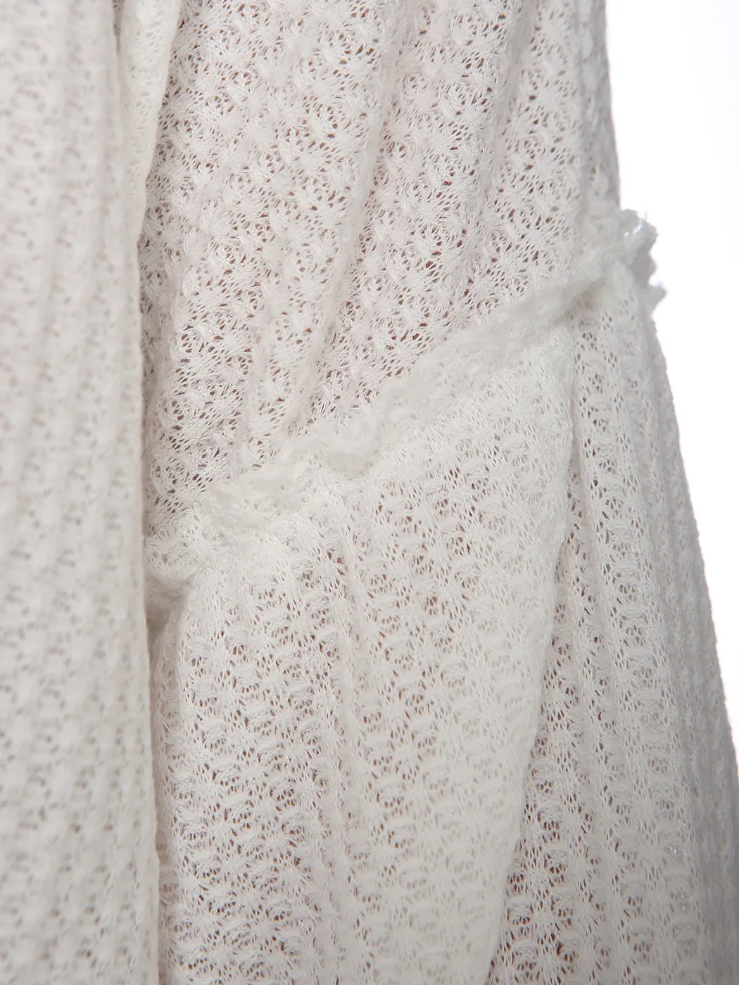 Casual Waffle Crew Neck Sleeve Sweater