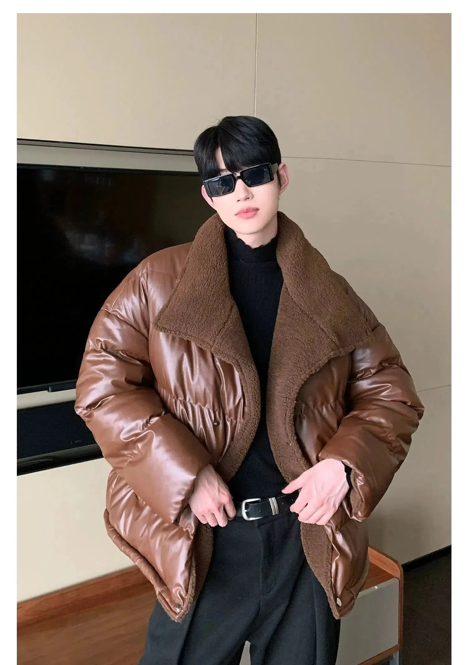 ChicMy-Fall Outfits -Autumn/Winter Coat Jacket INS Style Street Fashion Lamb Velvet Puffer Leather Jacket