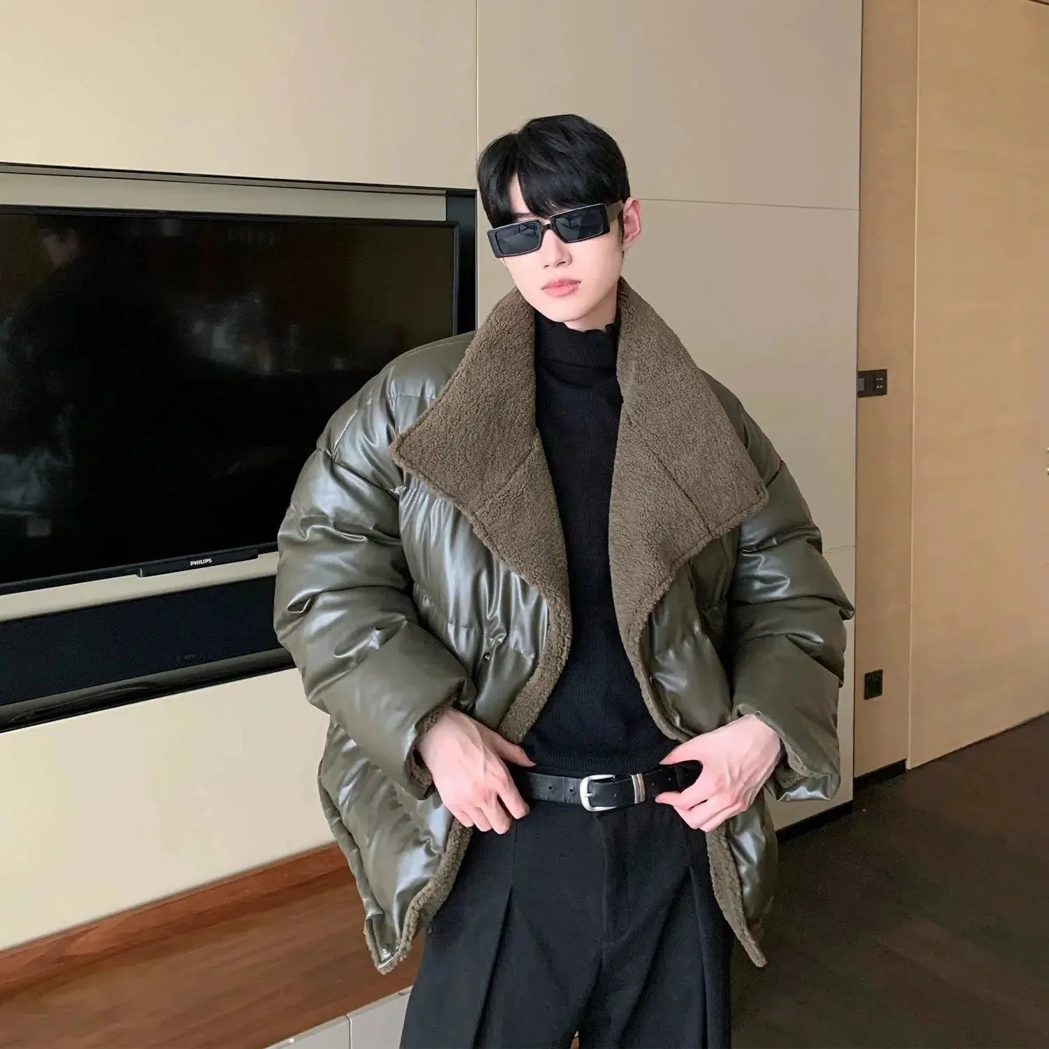 ChicMy-Fall Outfits -Autumn/Winter Coat Jacket INS Style Street Fashion Lamb Velvet Puffer Leather Jacket