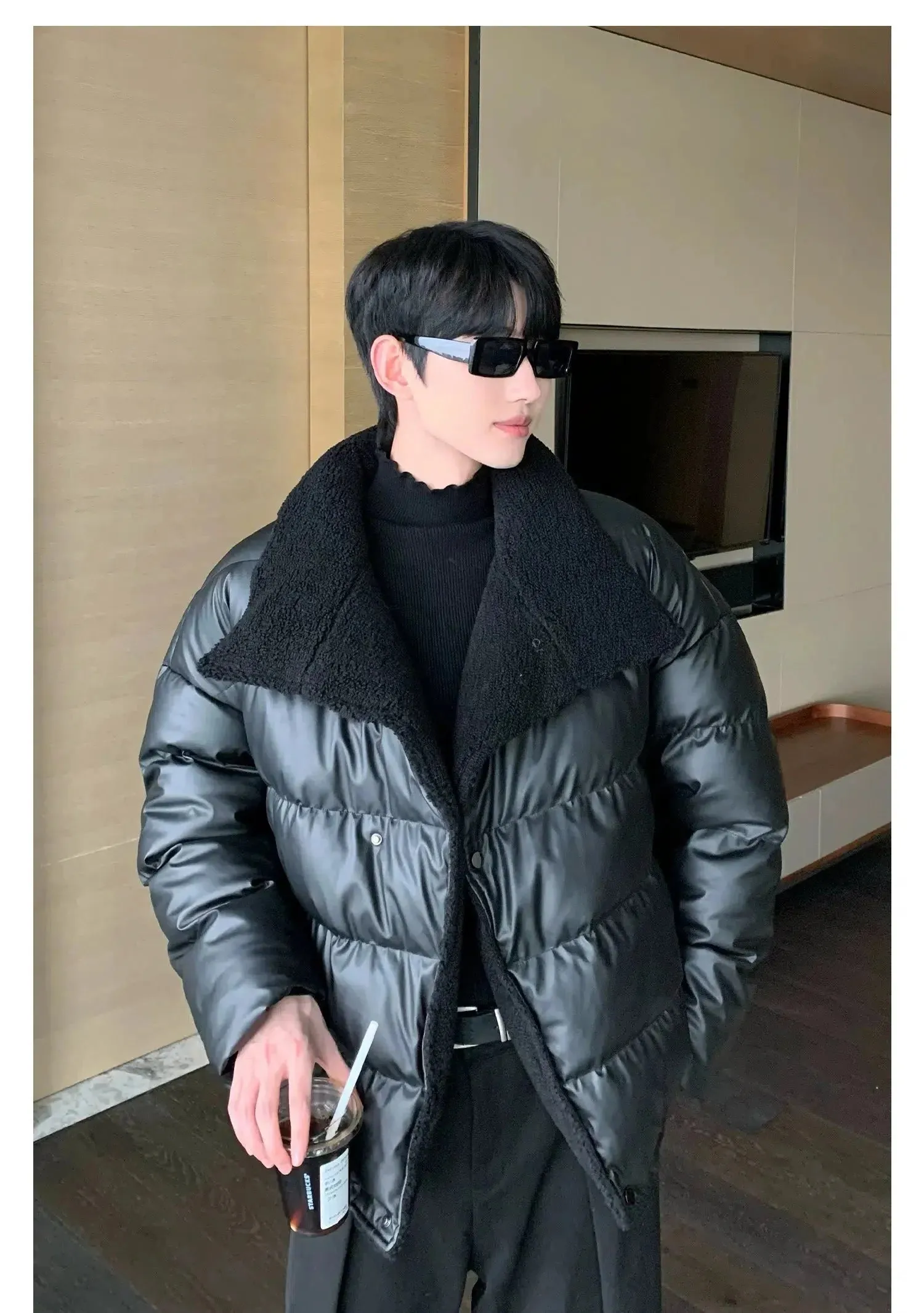 ChicMy-Fall Outfits -Autumn/Winter Coat Jacket INS Style Street Fashion Lamb Velvet Puffer Leather Jacket