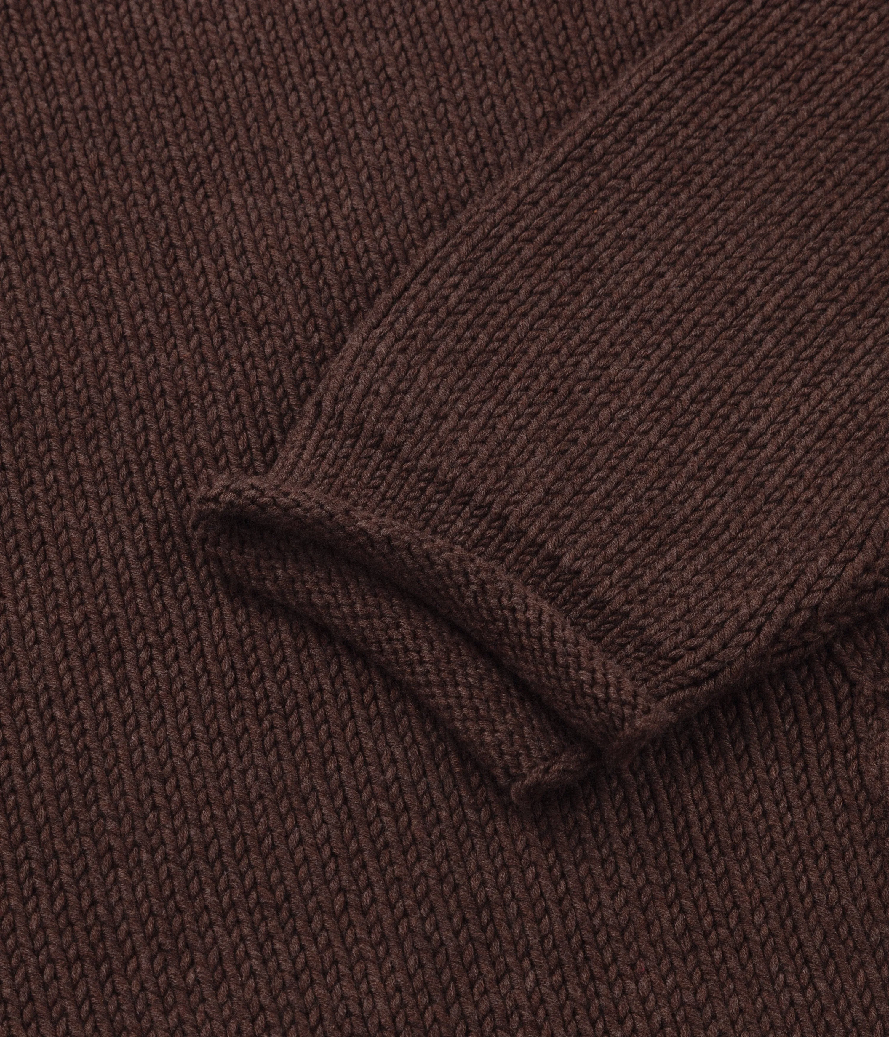 Cotton Fisherman Sweater, Brown