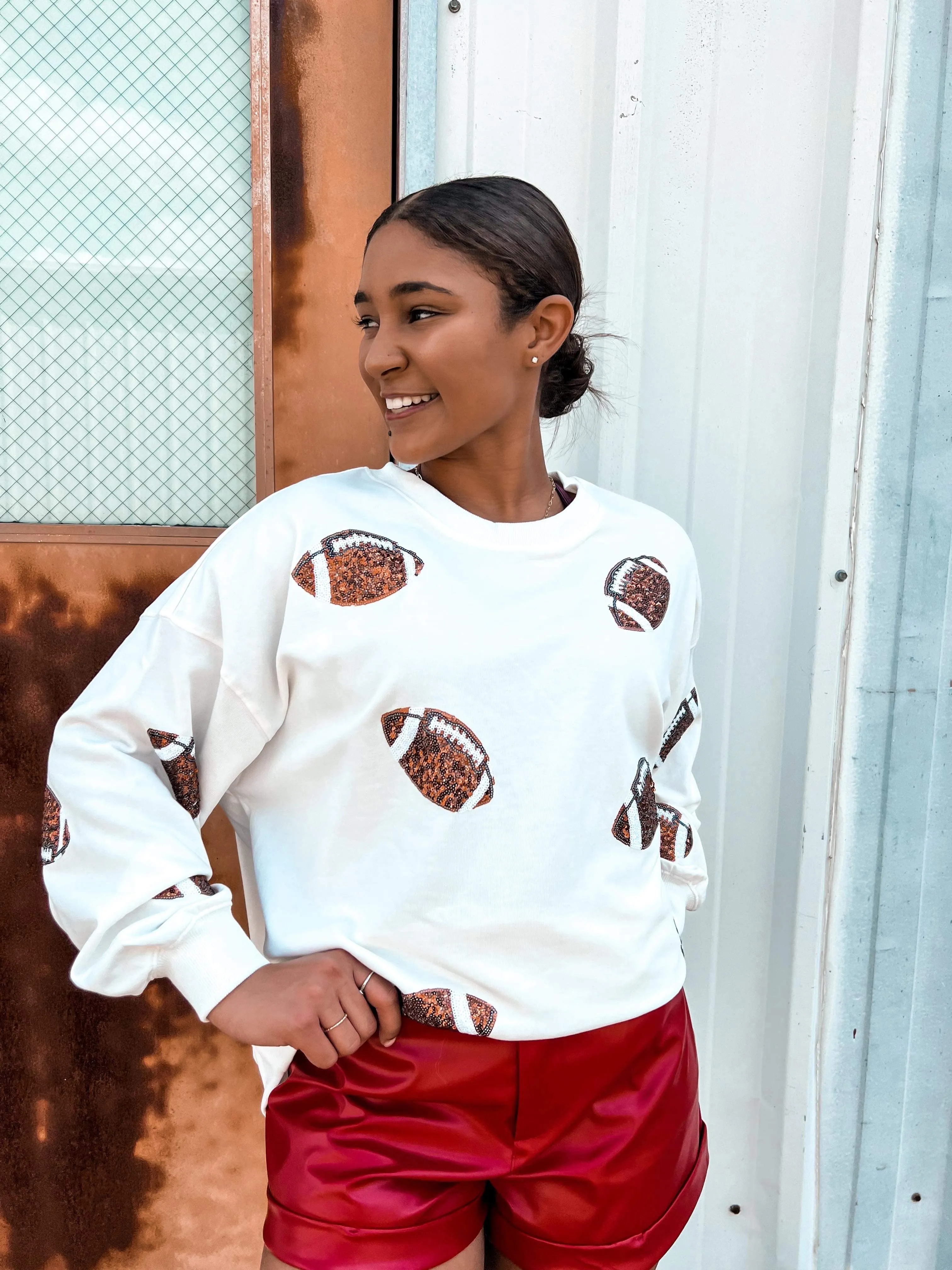 Football Sequin Pullover