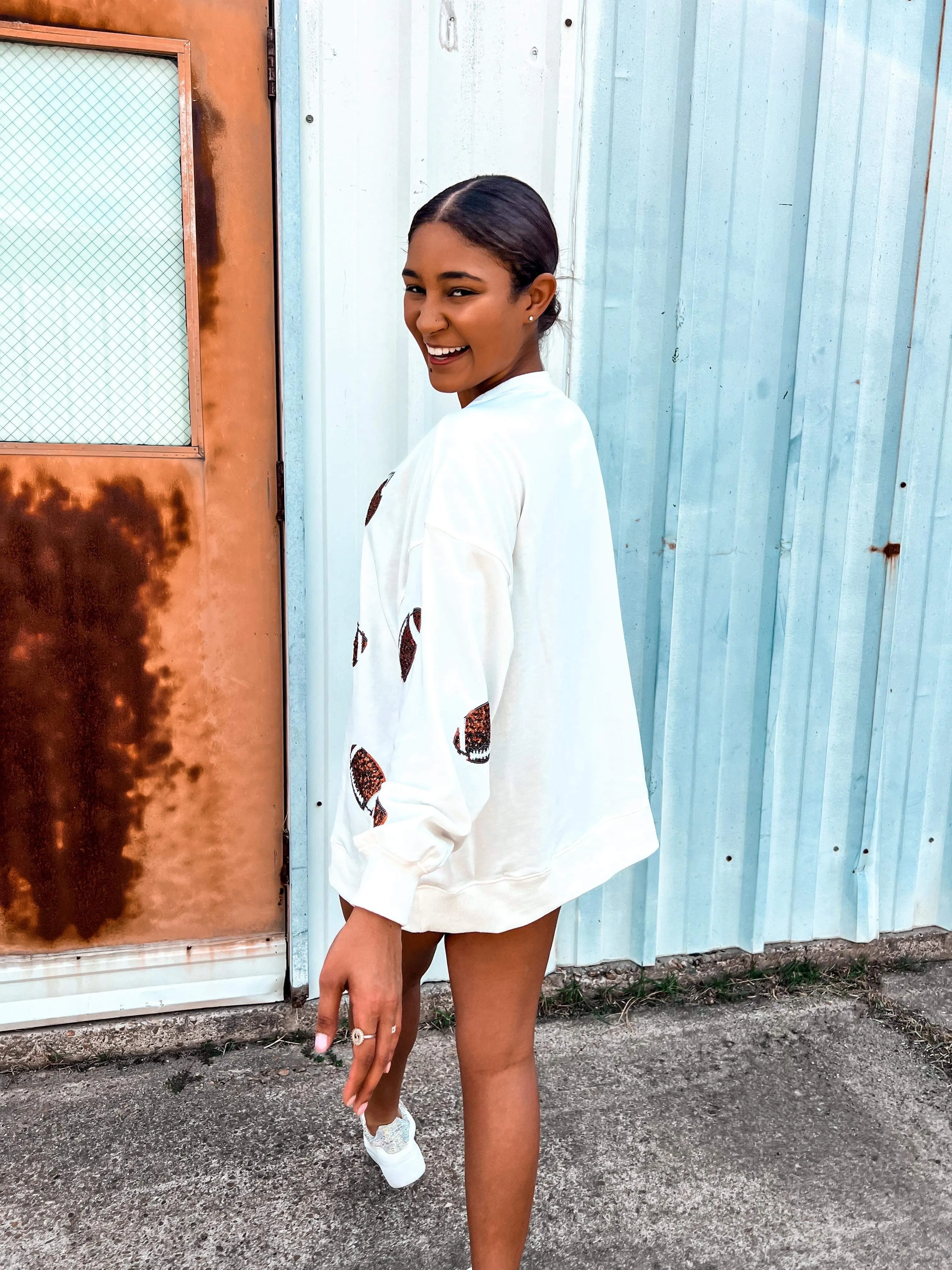 Football Sequin Pullover