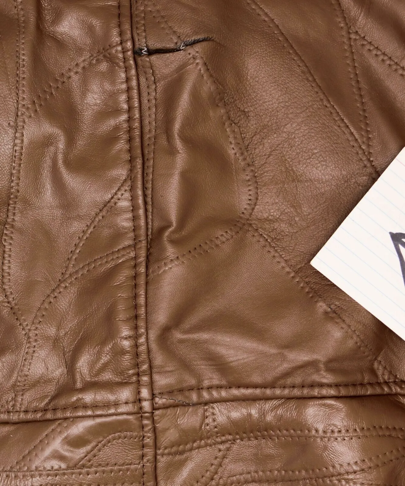 Haband Executive Division Men's Leather Lined Coat Jacket Brown Large