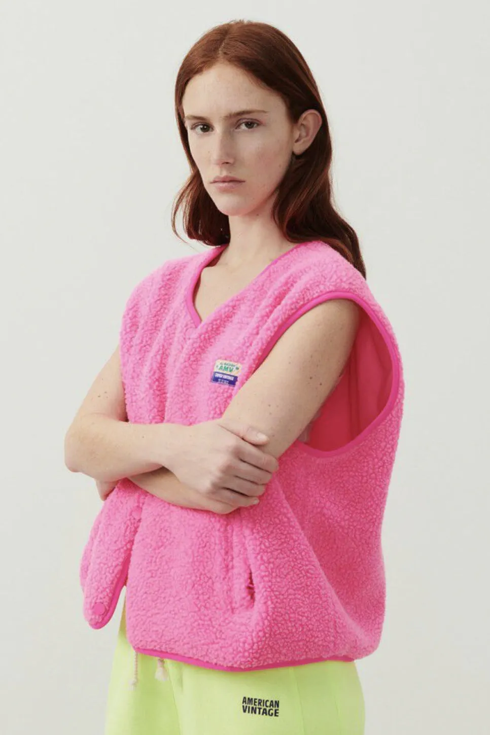 Hoktown Acid Pink Fleece Gilet