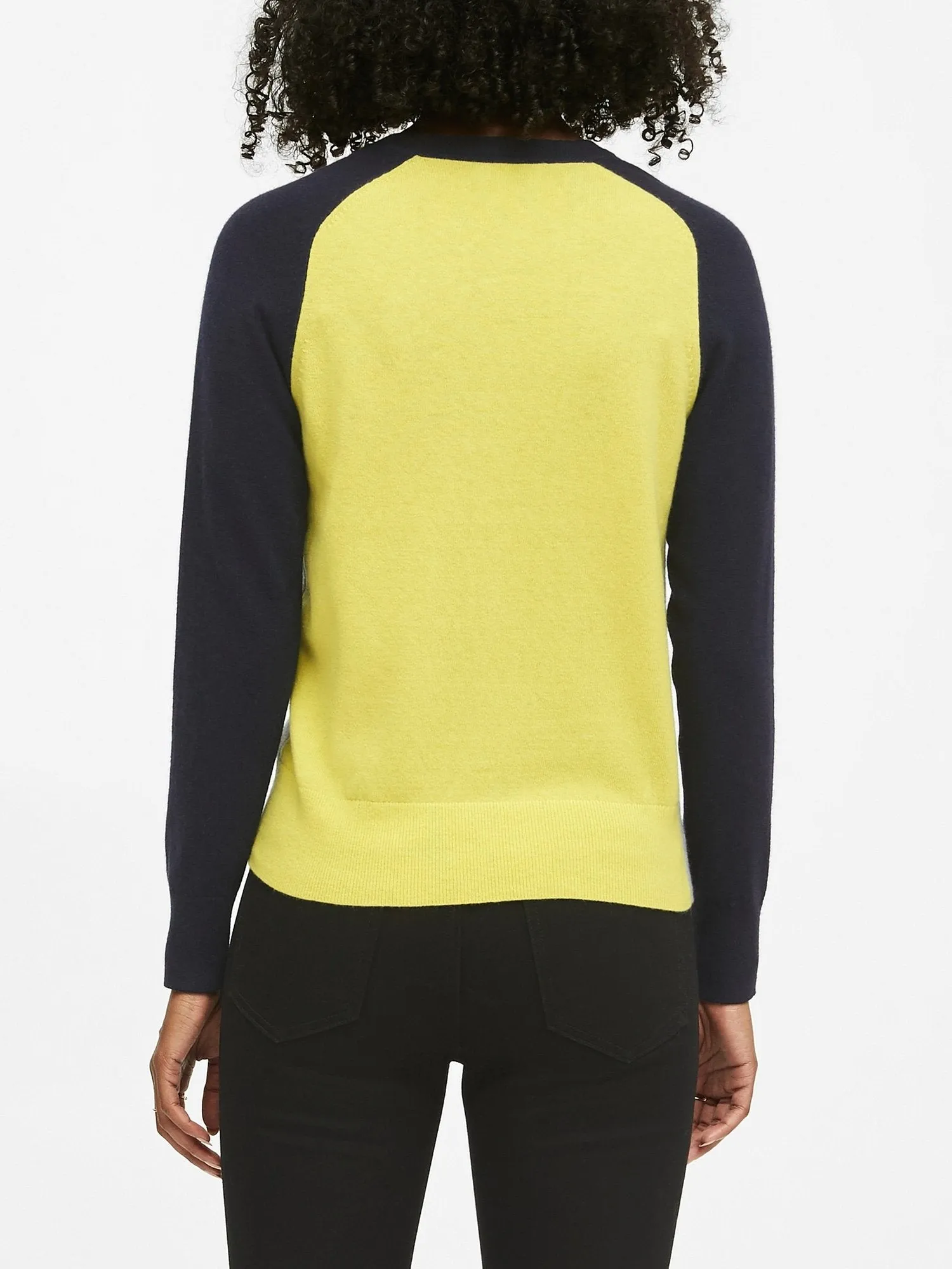 Italian Merino-Blend Raglan Sweater in Blue