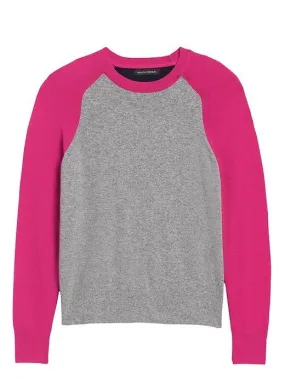 Italian Merino-Blend Raglan Sweater in Multi