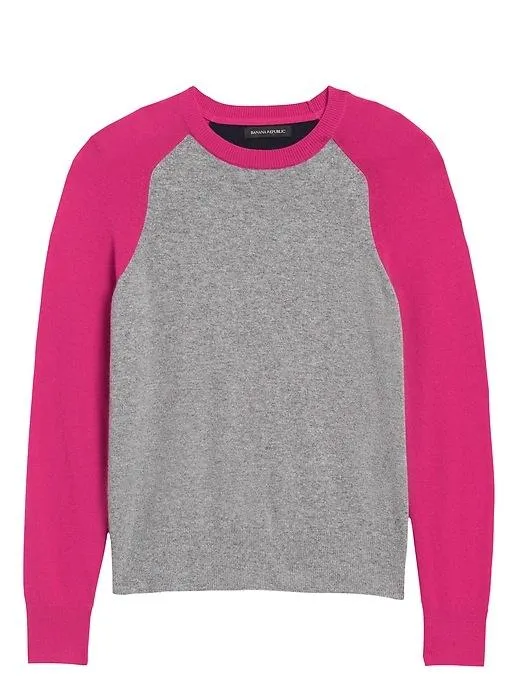Italian Merino-Blend Raglan Sweater in Multi