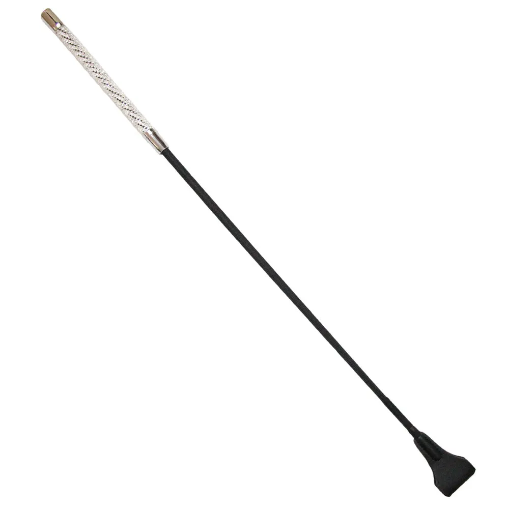 Love In Leather Long Handle Diamante Crop