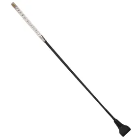 Love In Leather Long Handle Diamante Crop