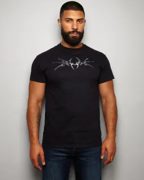 NXS002: Gunmetal style print on black muscle fit tee