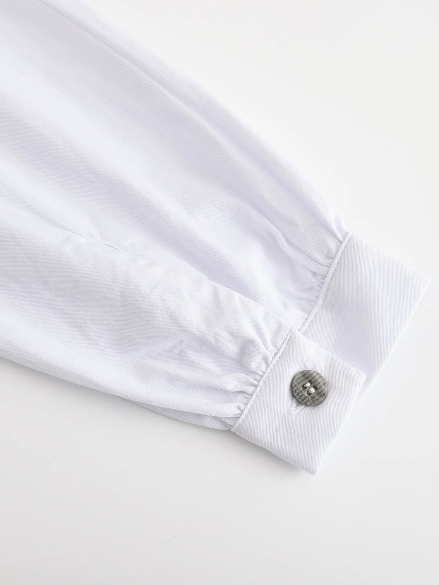 Pearl Double Button Crop Shirt