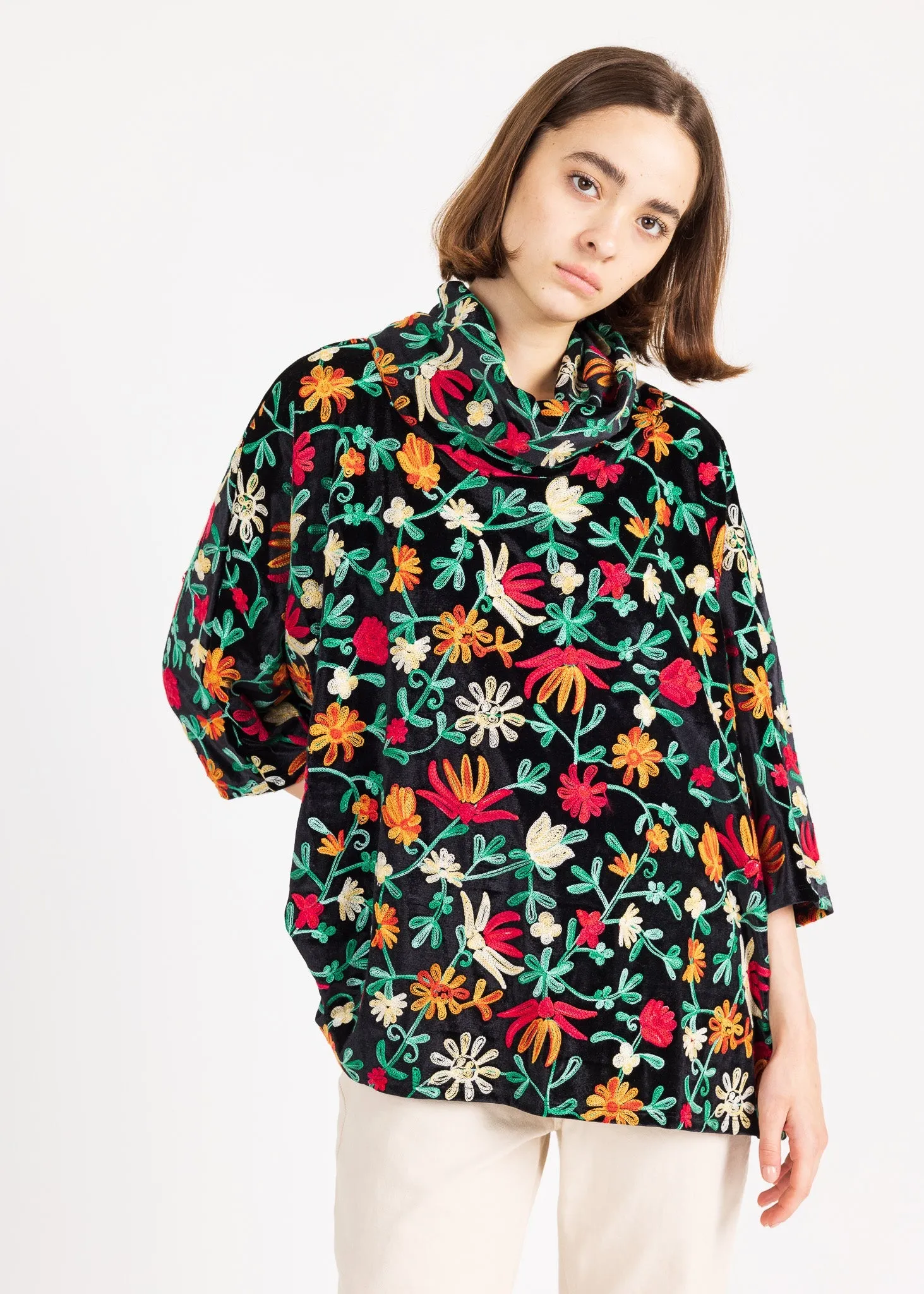 SEATTLE SWEATER velvet embroidered 0823