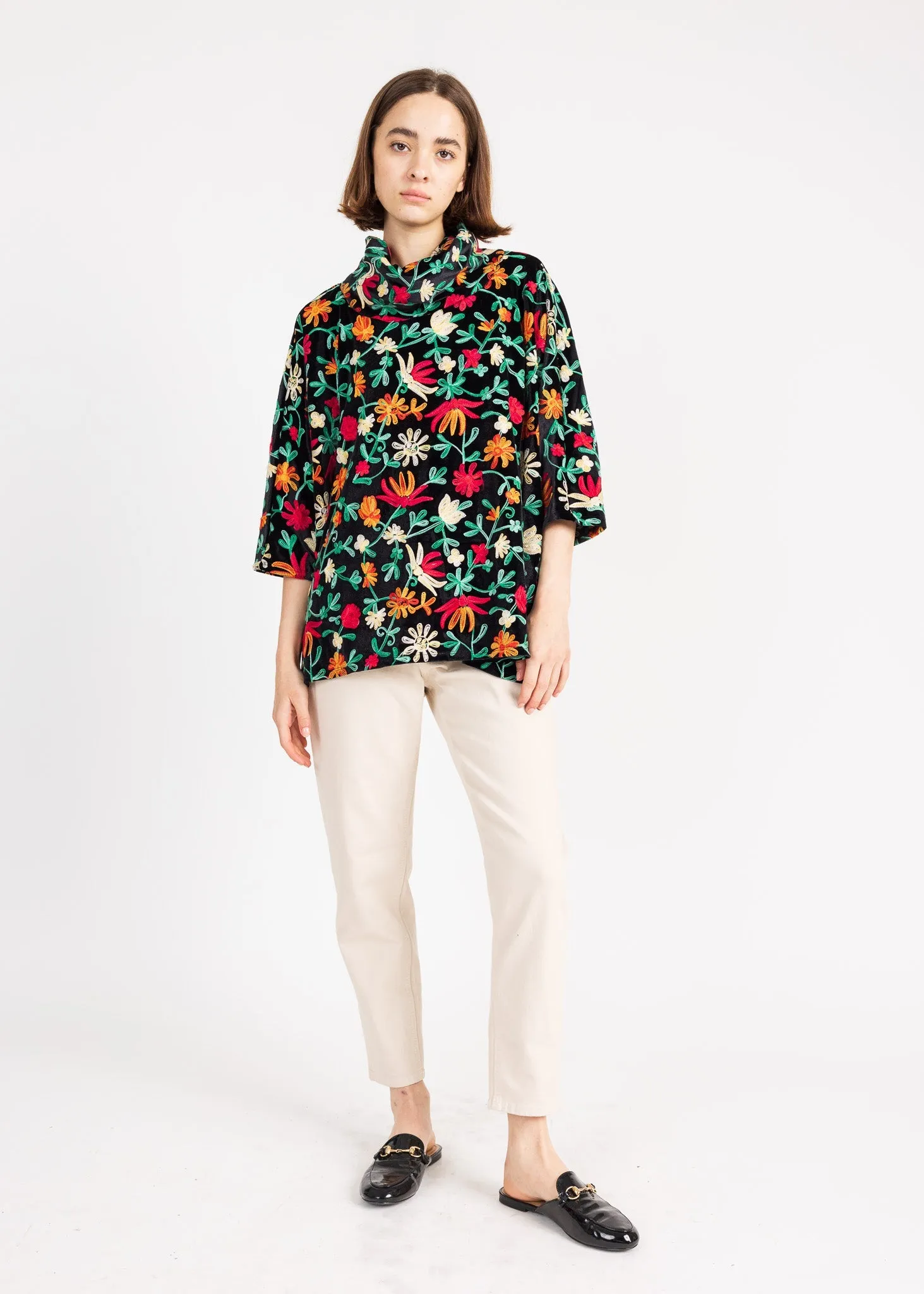 SEATTLE SWEATER velvet embroidered 0823
