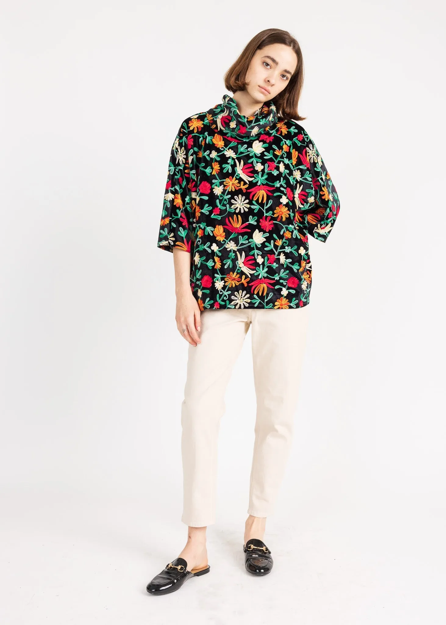 SEATTLE SWEATER velvet embroidered 0823