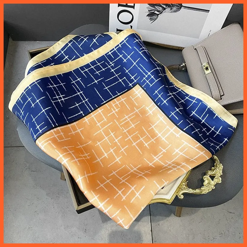Silk Scarf Luxury Brand Designer Hair Scarf | Printed Head Scarf Hijab Shawl