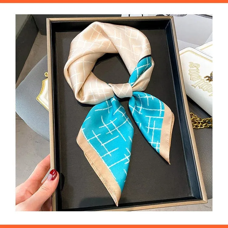 Silk Scarf Luxury Brand Designer Hair Scarf | Printed Head Scarf Hijab Shawl