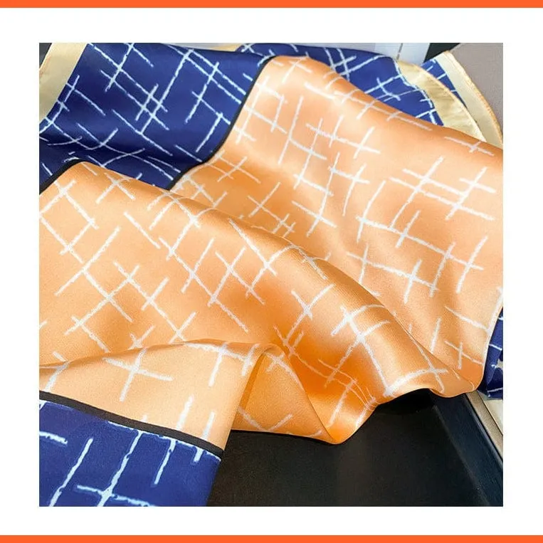 Silk Scarf Luxury Brand Designer Hair Scarf | Printed Head Scarf Hijab Shawl