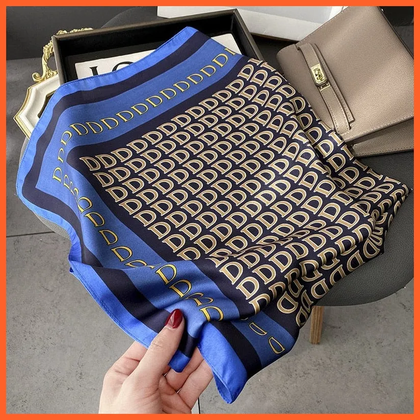 Silk Scarf Luxury Brand Designer Hair Scarf | Printed Head Scarf Hijab Shawl