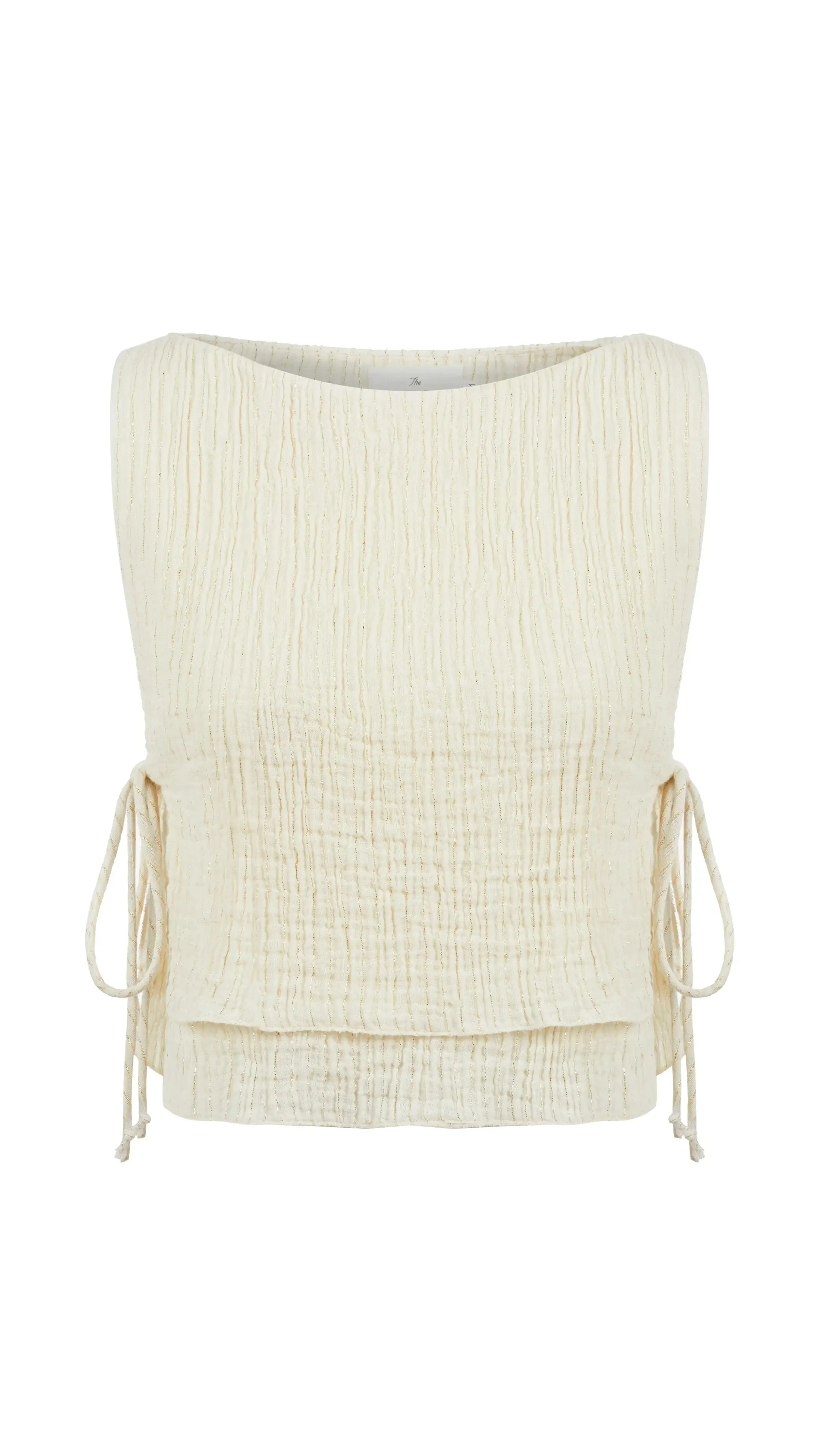 The Handloom Mia Tie Top Gold Stripe