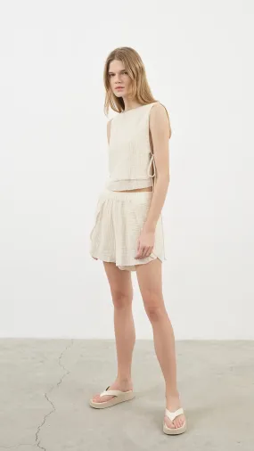 The Handloom Mia Tie Top Gold Stripe