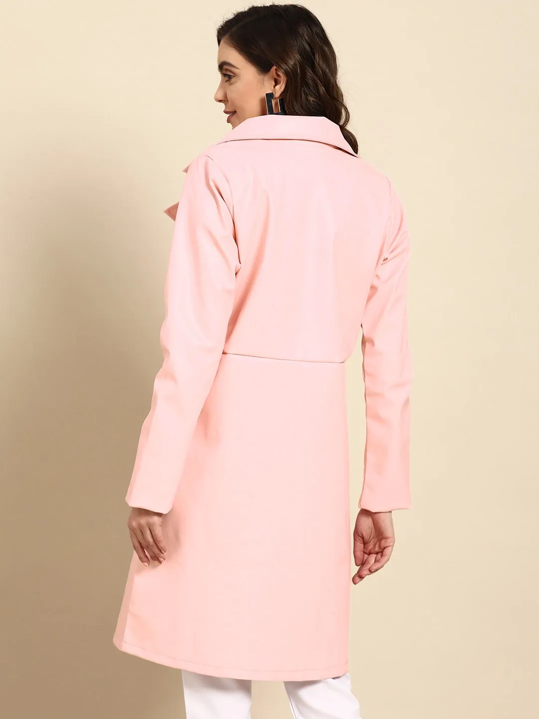 Women Leather Overcoat