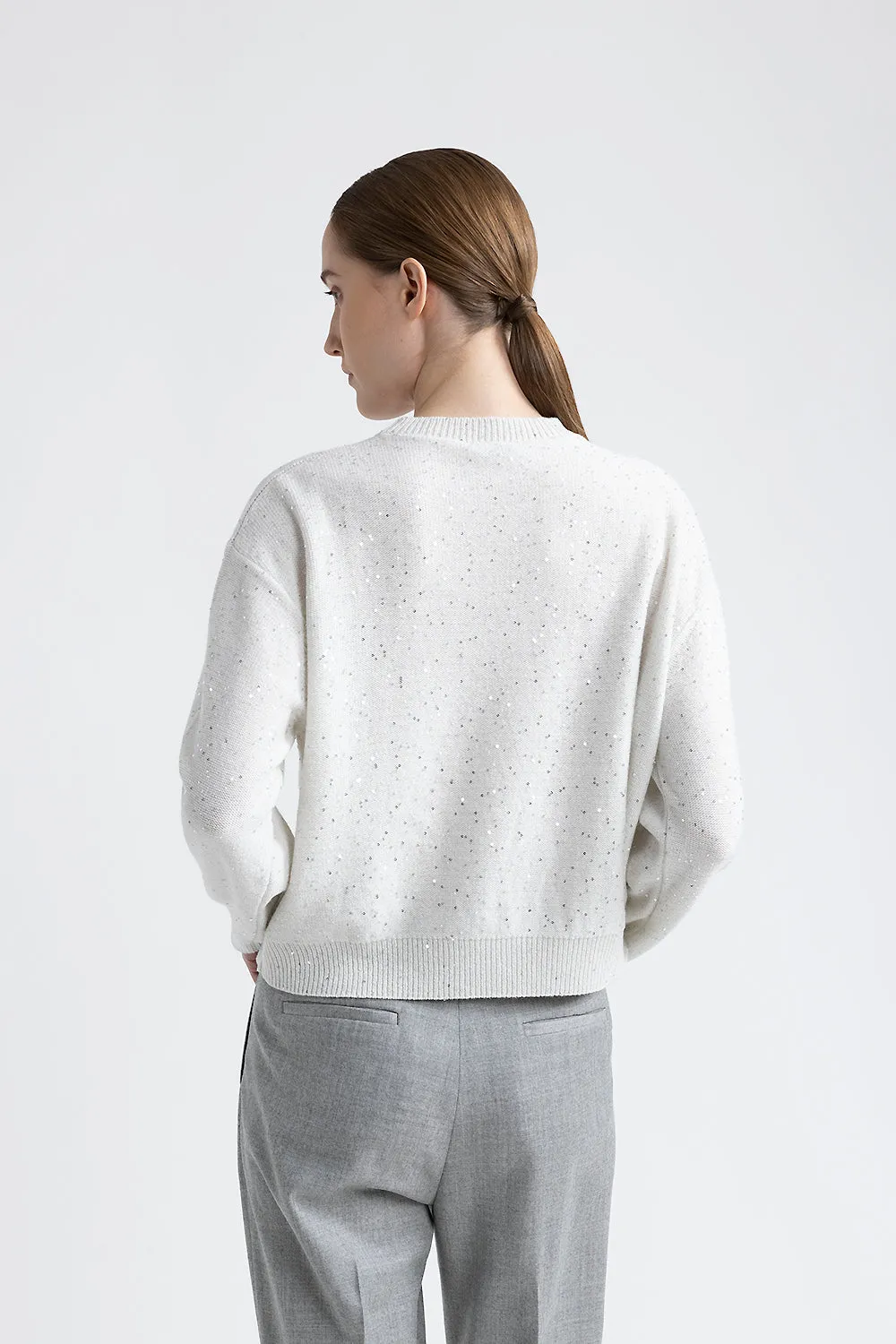 Wool, cashmere lurex and sequins sweater